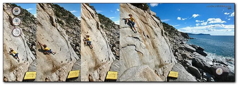 Highball bouldering (Cala Regina, Geremeas)